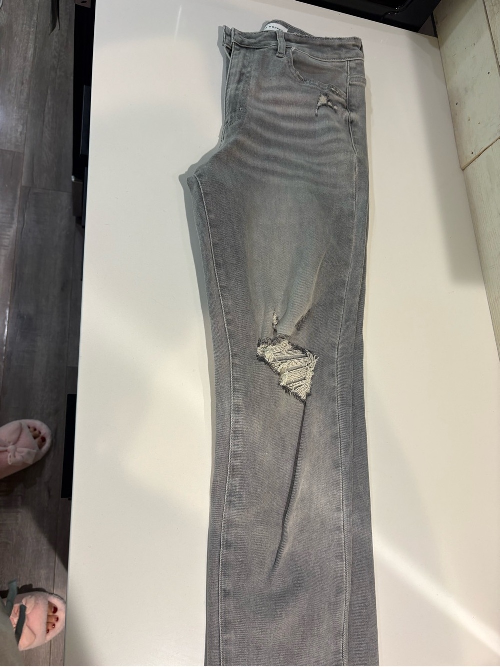 Flying Monkey Grey Distressed Skinny Jeans 29